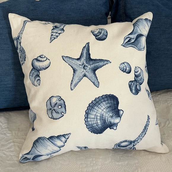 Pottery Barn Other - Pottery Barn Linen Blend Seashell Pillow Cover with Pillow
